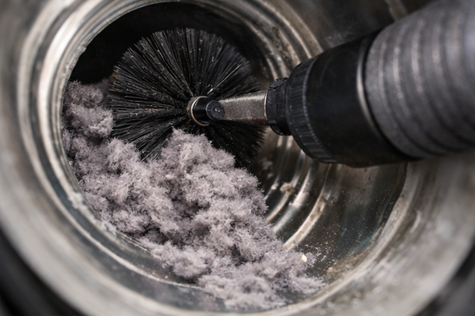 Dryer vent cleaning maintenance with technician